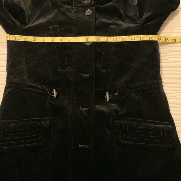 Theory Majendie B Vintage Mobwive Velvet Drawcord Long Black Coat SZ Small - Picture 14 of 15